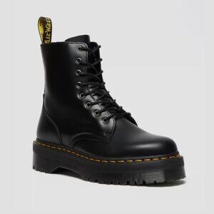 Jadon Boot Smooth Leather Platforms in Black